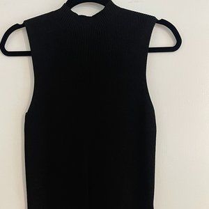 Reiss Charlie Mock Neck Sleeveless Sweater Rib Knit Size S